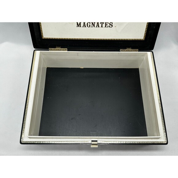 VINTAGE Mark IV Magnates Black Plastic Cigar Box w Gold Eagle Emblem  9.75”x7.5” - Picture 6 of 12